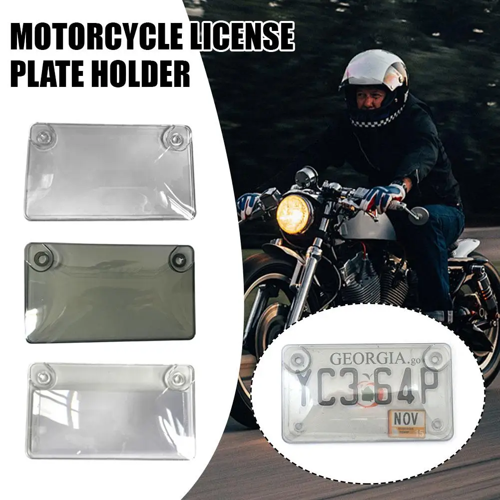 NEW American STYLE Motorcycle License Plate Frame Cover Quality Clear Guard License Plate Cover Bubble Tag Motorcycle High A6E3