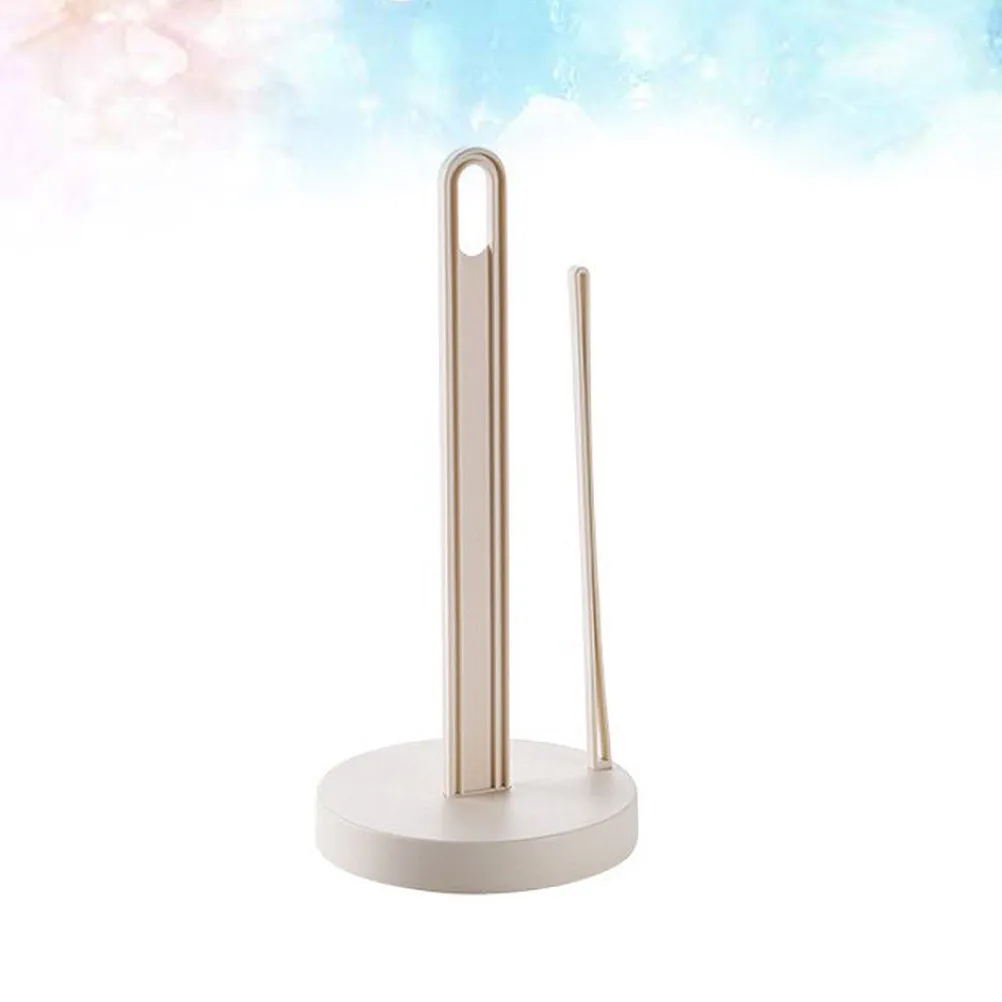 2pcs Roll Paper Rack Beige Desktop Stand Sturdy Pp Rod Rustproof Kitchen Bathroom Tissue Holder Minimalist Paper Accessories