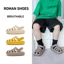 UTUNE Roman Sandals Kids Summer Shoes For Girls And Boys Cute EVA Slipper Outdoor Thick Cushion Beach Shoes 3-7Y  Children Shoes