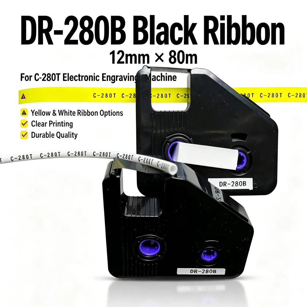 Original Black DR‑280B Printer Ribbon 12mm x 80m Original Ink Ribbon For C‑280T Electronic Engraving Machine Made in China