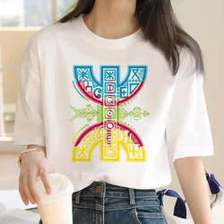 Amazigh tshirt female aesthetic couple  white grunge 2022 crop top vintage white t shirt