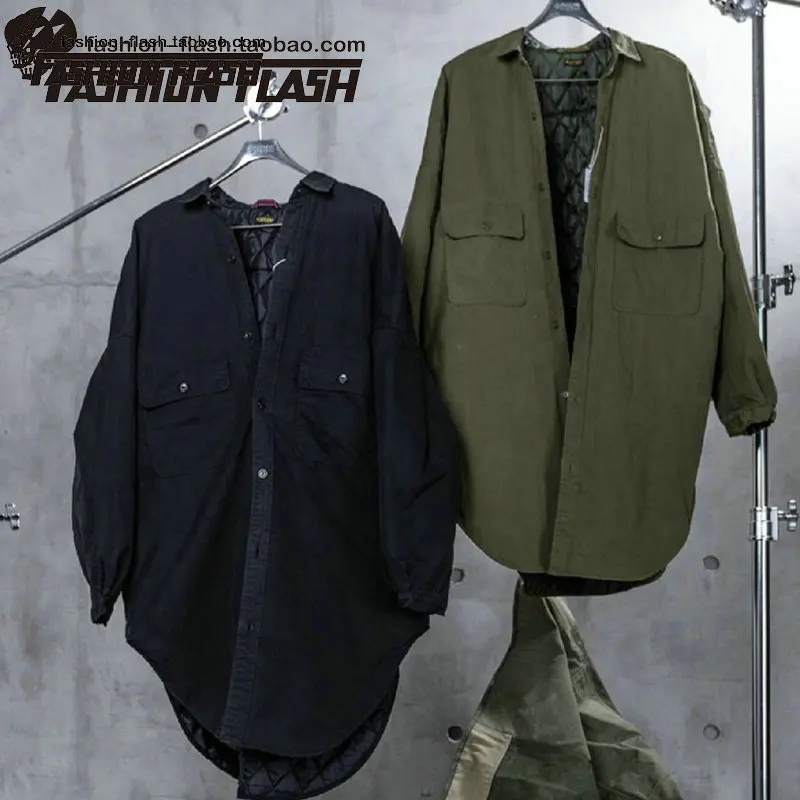 

Kapital Vintage Japanese Retro Loose Fit Cotton Jaet Youth Casual Long Sve Coat Stand Sle round Hemline Single Button