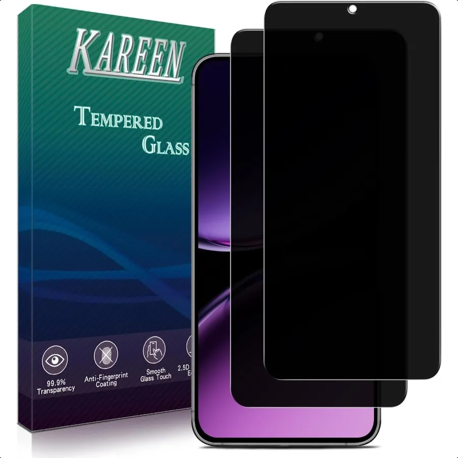 KAREEN 2 حزمة حامي شاشة الخصوصية لسامسونج غالاكسي S25 زائد مكافحة التجسس الخاصة الزجاج المقسى فيلم بصمة فتح ميناء