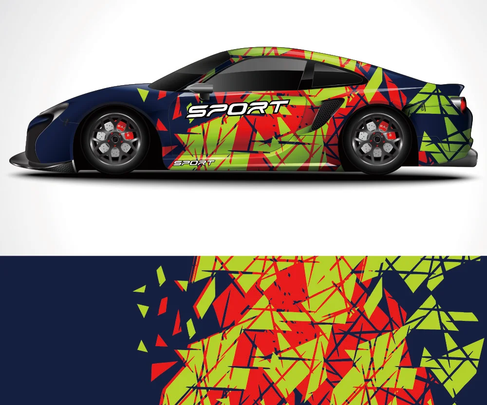 

Fragment Pattern Vinyl Wrap Modern Design Vector Image Car Full Wrap Sticker Decorative Car Decal Racing Car Graphic Decal