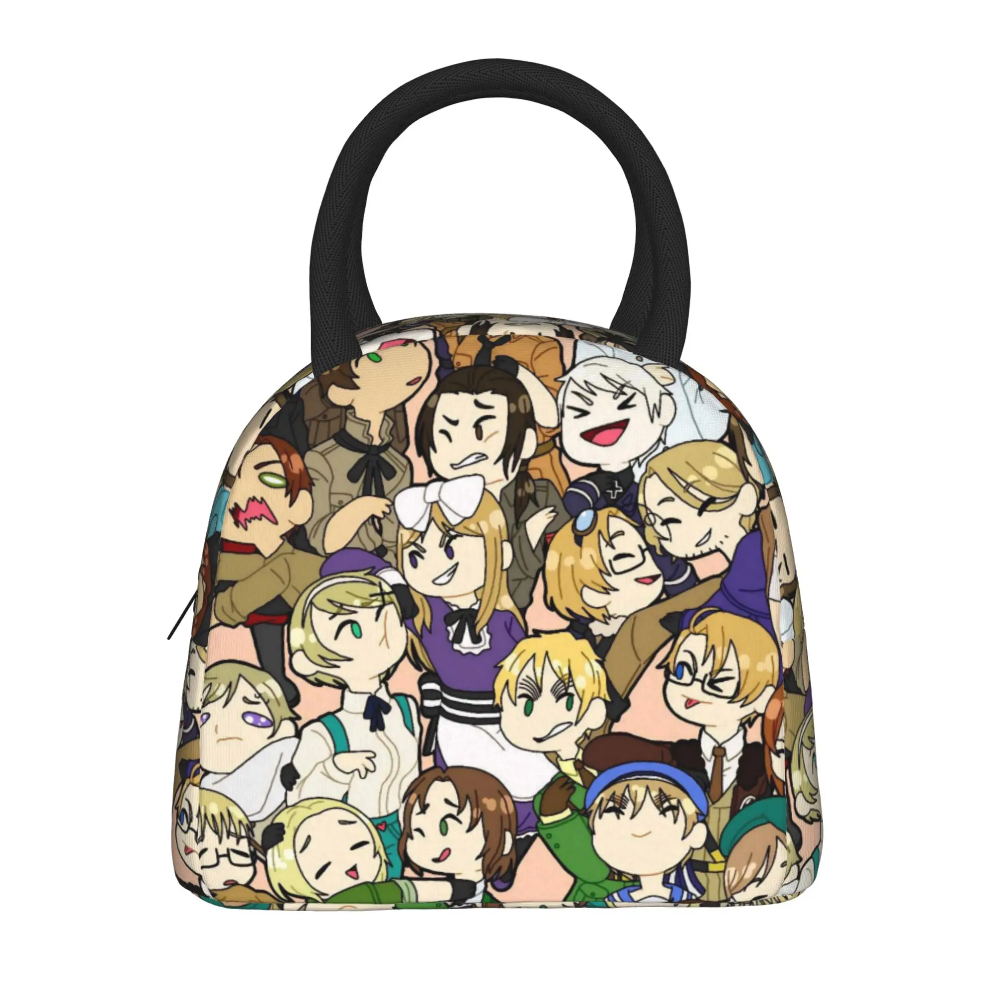 Hetalias Axis Powers Thermal Insulated Lunch Bag for Travel  Portable Food Bag Men Women Cooler Thermal Lunch Boxes