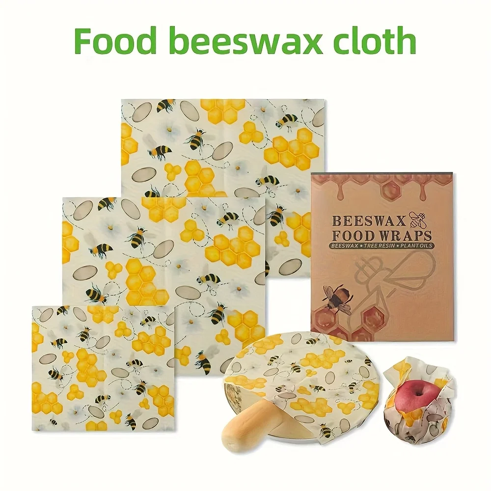 Food Grade Beeswax Preservation Cloth Roll for Vegetable & Fruit Wrapping Degradable Eco-Friendly Beeswax Wrapping Paper