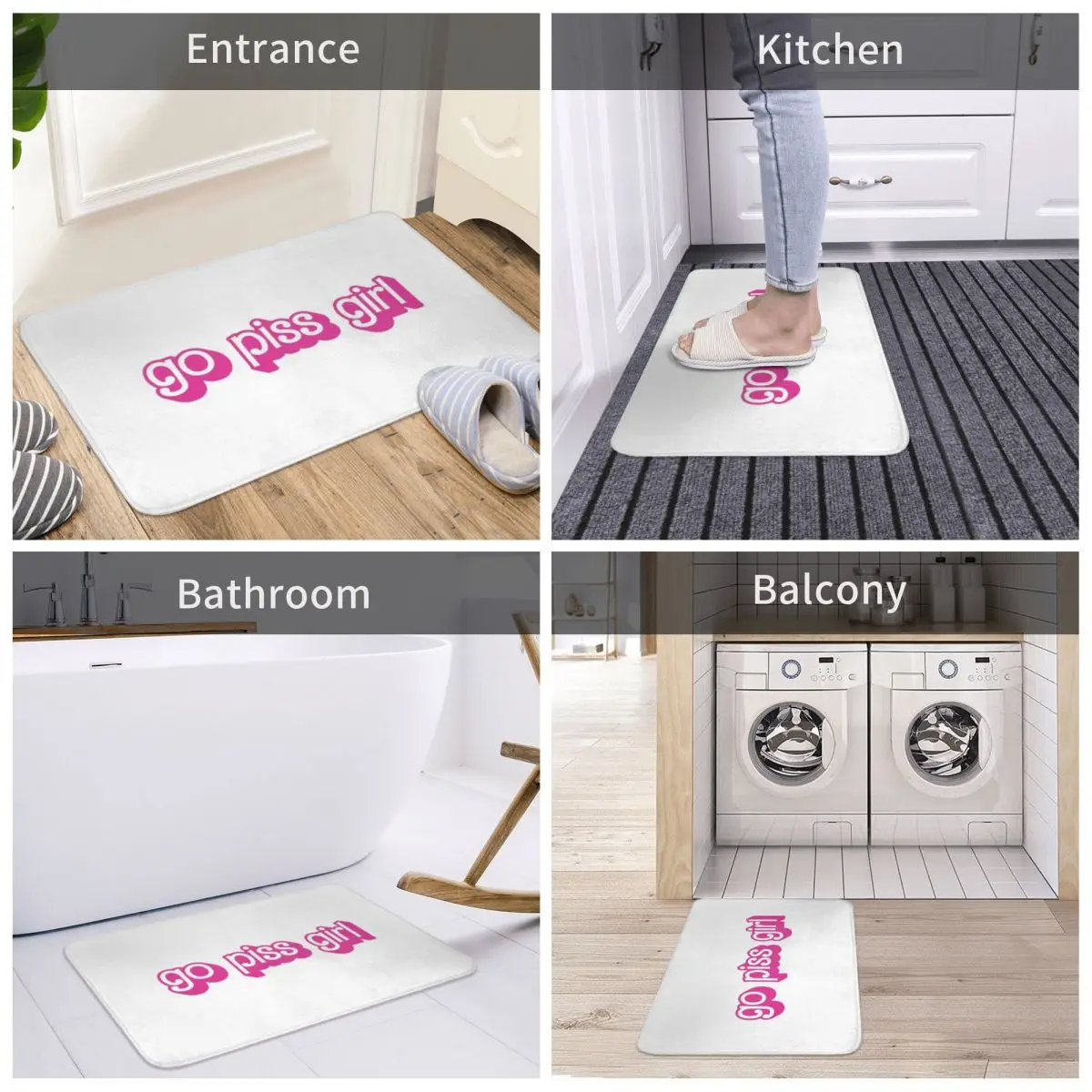 Go Piss Girl A Carpet Doormat BathMat Mat