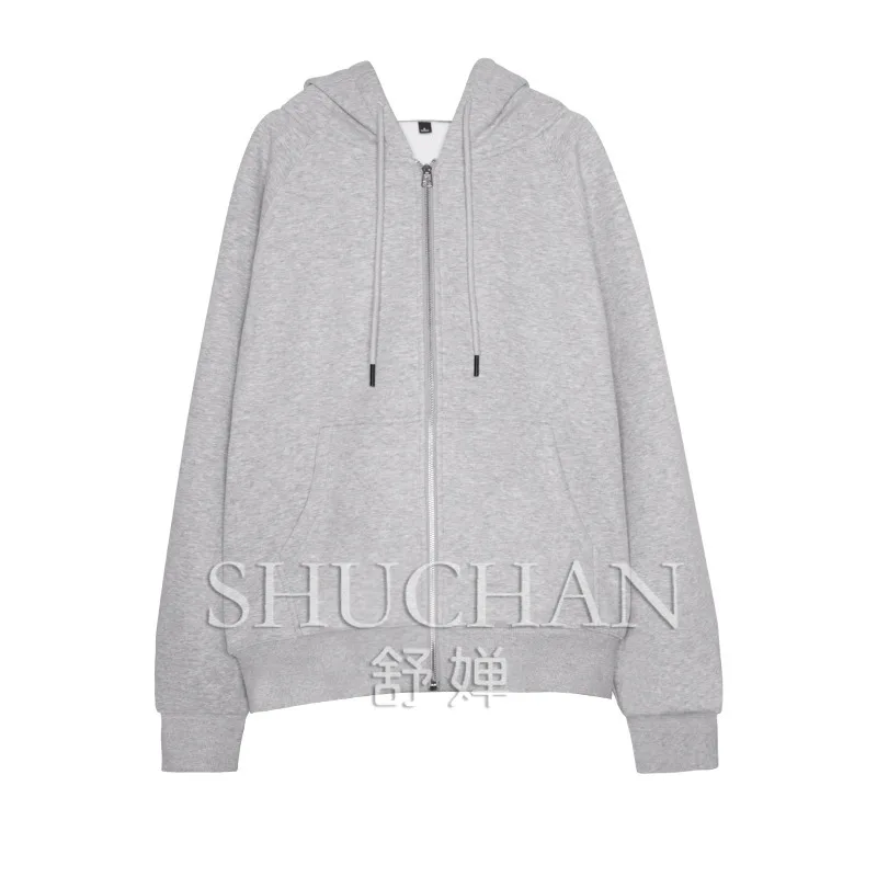 

Hooded fleece sweater women's autumn and winter coat new Korean version lazy style loose high-end couple wear cardigan