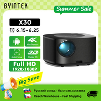 BYINTEK X30  Full HD 1080P Projector Licensed Netflix TV System Auto-focus Dolby Smart WIFI LCD LED Video Home Theater Projector