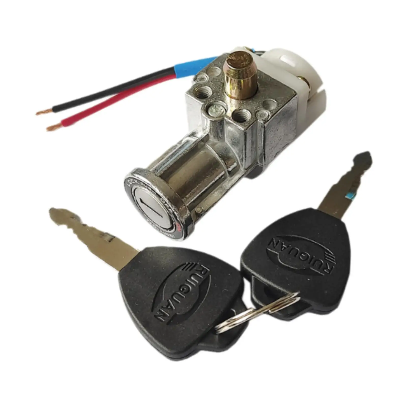 E-bike Li Battery Lock Power Switch High Performance Heavy-duty Ignition on/Off Key Switch Big Head Lock for Motorcycle