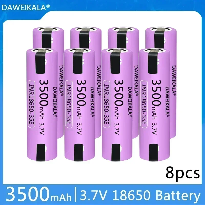 

DAWEIKALA 4pcs-40pcs 35E 18650 3500mAh 20A discharge INR18650-35E 3.7v 18650 battery 3.7v rechargeable battery+DIY nickel