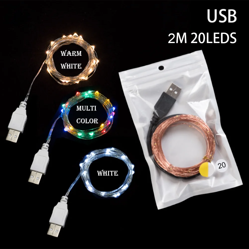 USB Copper Wire Creative Lights Christmas New Year Celebration Holiday Party Colorful Featured Lights LED Decorative Waterproof