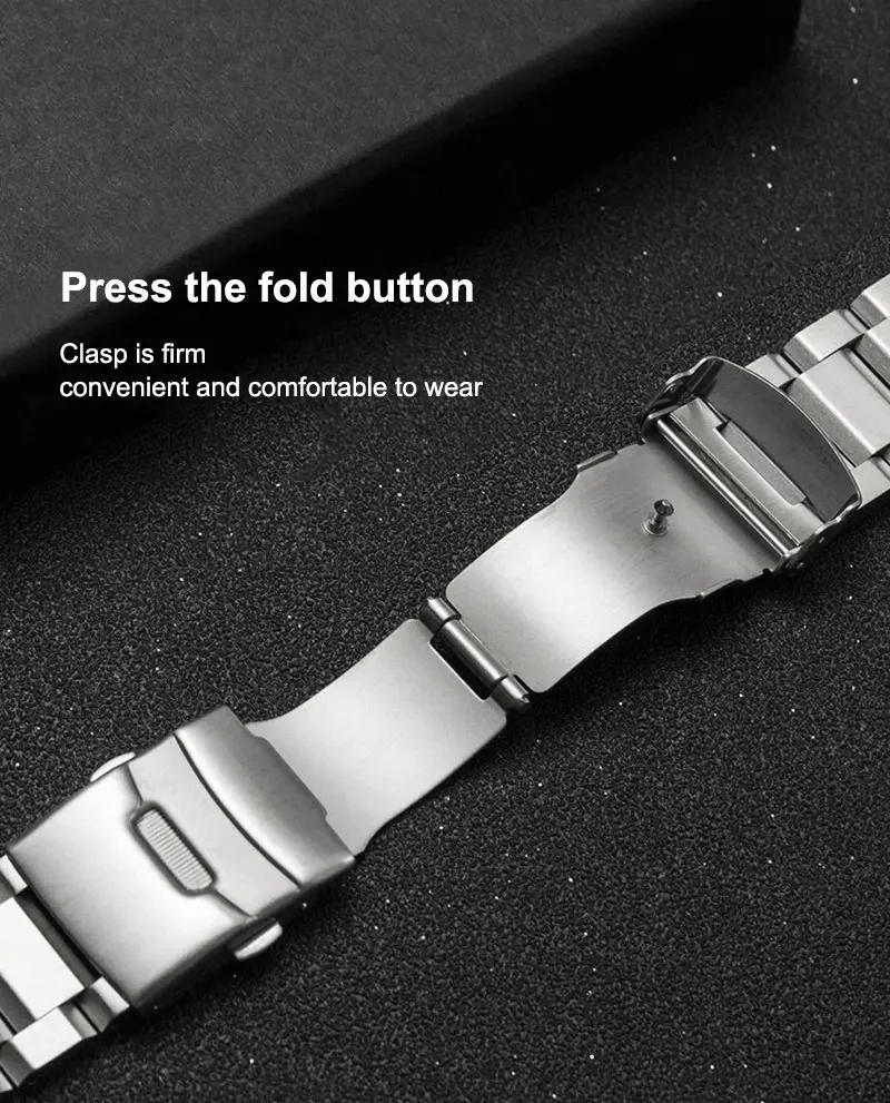 18 19 20 21 22 23 24mm Quick Release Solid Stainless Steel Watch Strap Folding Watch Buckle for Women Men Universal Watch Band