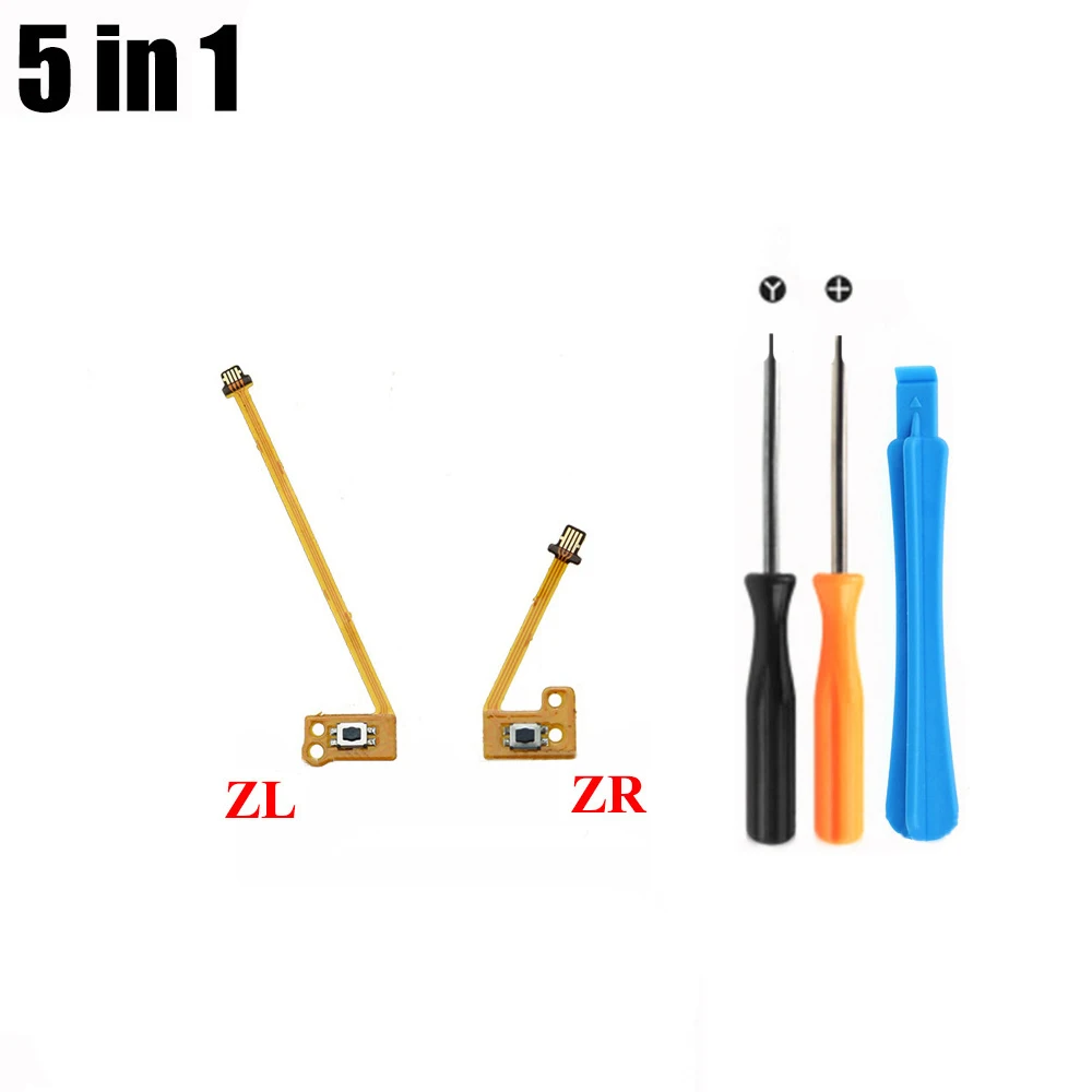 Botão Ribbon Flex Cable para Nintendo Switch, Joy Controller, Kit de Reparação com Ferramenta, 8 em 1 Substituição, ZL, ZR, L, SL, SR