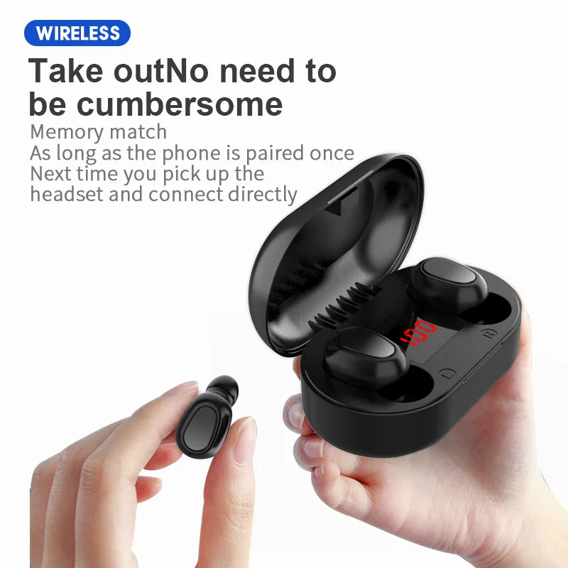 L22 TWS Bluetooth Wireless Headphones Waterproof Stereo In-Ear Sports LED Display Headsets For IPhone Huawei Xiaomi Earphones