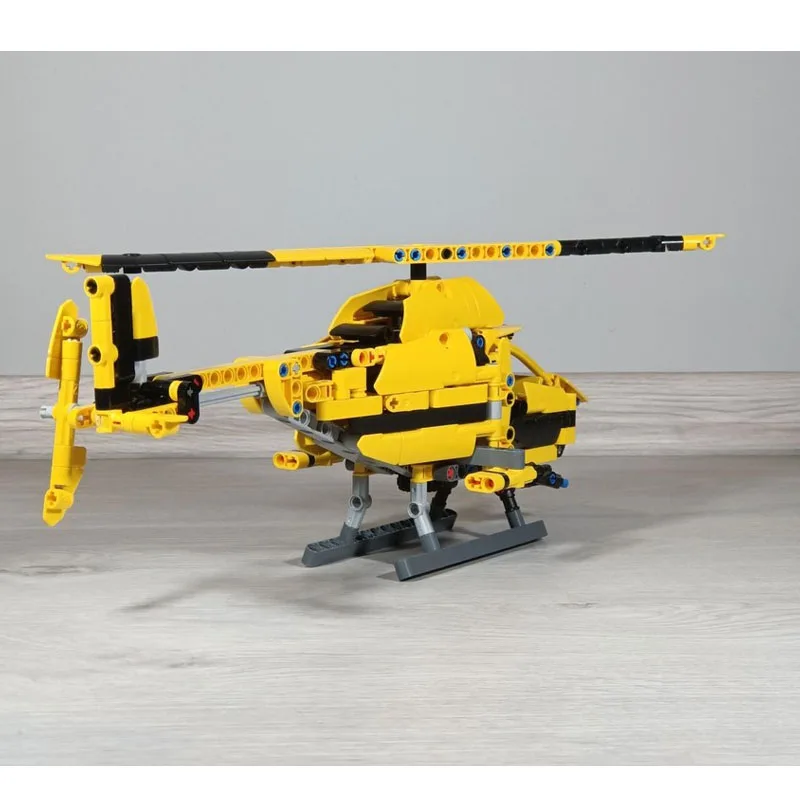 moc-222059-city-new-rescue-yellow-helicopter-building-block-model-489-parts-boys-children's-birthday-new-year-toy-gift
