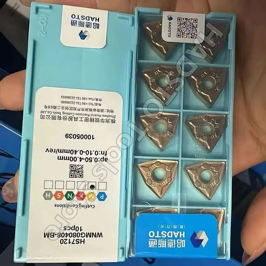 

WNMG080404-BM HS7120/WNMG080408-BM HS7120/WNMG080412-BM HS7120 HADSTO Инструменты с ЧПУ, твердосплавные лезвия, токарные пластины