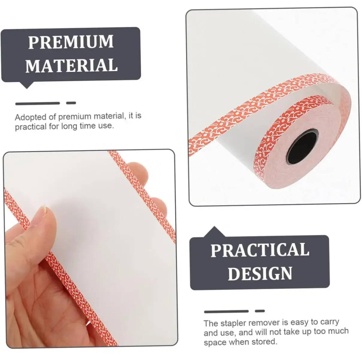 Cor Borda Papel Térmico para Mini Impressora, Impressora de Recibos, Papel Dinheiro, Seguro, Peripage BPA, 3 Rolos, 6 Rolos, 9 Rolos, 12 Rolos