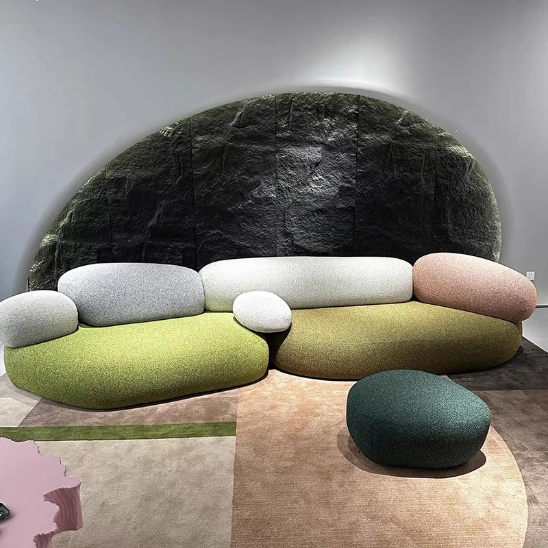 Goose Soft Stone Shaped Module Living Room Sofa Living Room Retro Simple Shaped Designer Sofa Home Furniture Divano Letto SGKT