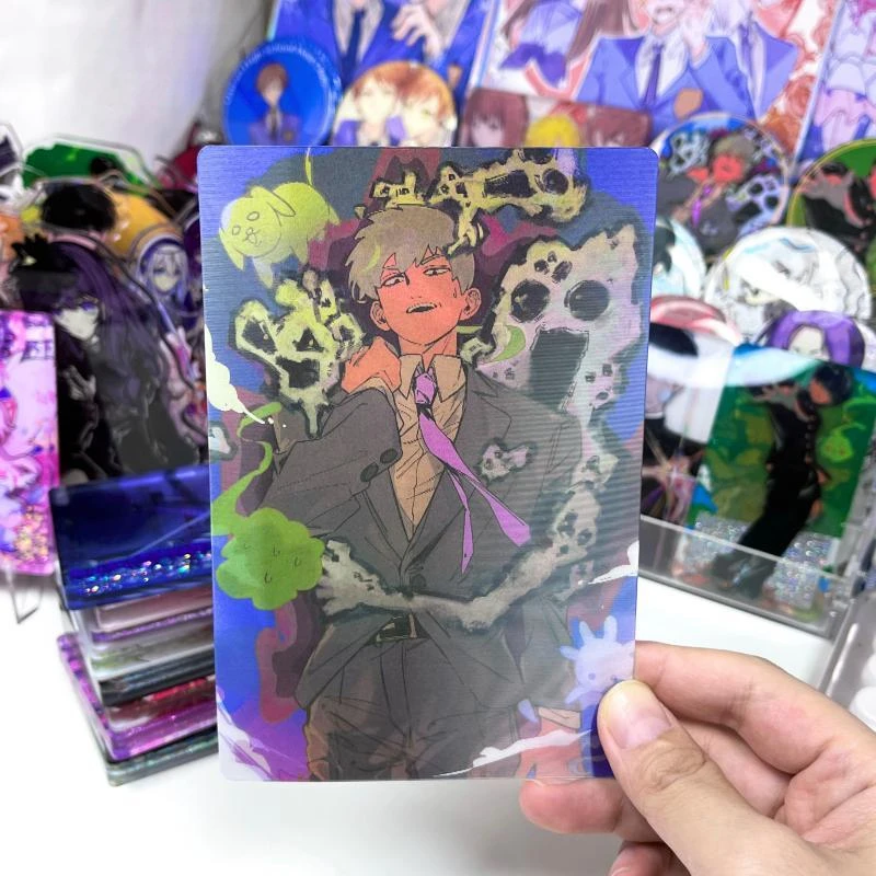 Anime Mobu Saiko Hyaku Mob Psycho 100 ReigenArataka Cosplay Raster Card Accessories Cartoon Postcard Ornament Xmas Birthday Gift