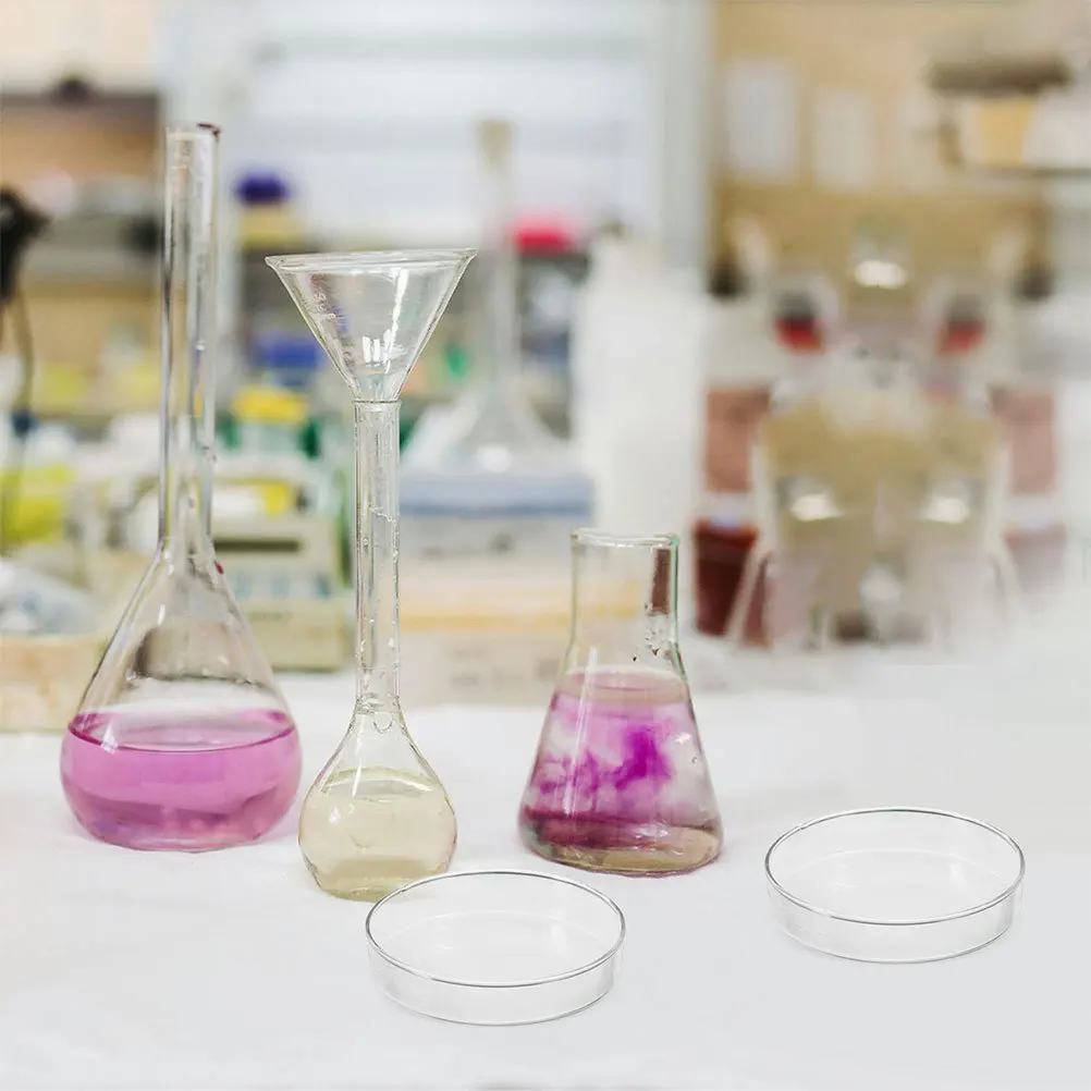 غطاء طبق بتري زجاجي، تجربة علمية للمختبر، رؤية واضحة، زجاج سميك متين، طبق ثقافة الخلية بالحجم الأمثل