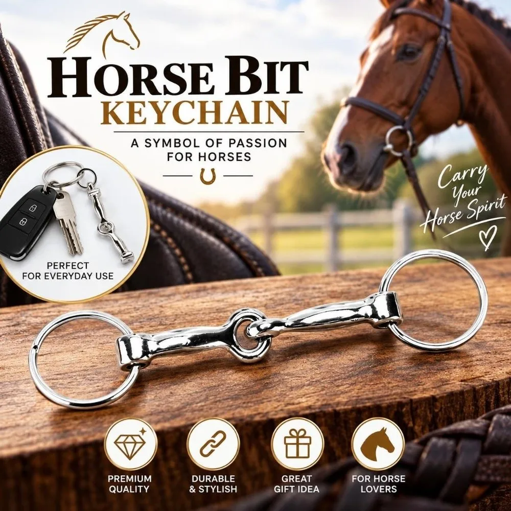 Zinc Alloy Snaffle Bit Keychain Durable Silver Pelham Bit Keychain Knot Design Rust Resistant Horse Bit Keychain Home Decoration