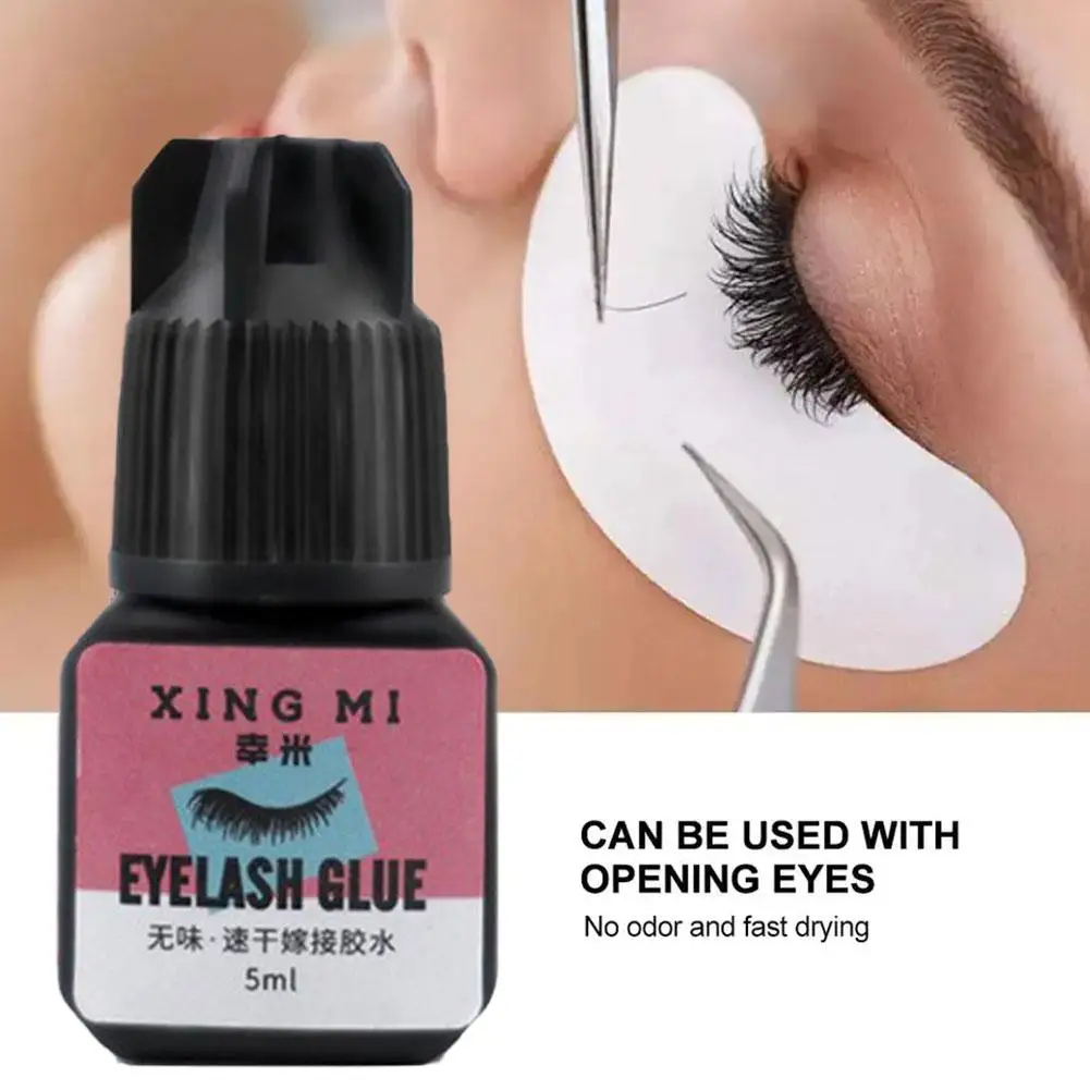 5ml Eyelashes Extension Glue Waterproof Lasting Grafting Black Irritant Glue Lashes Makeup Glue Tools No Drying Quick Adhes C2f8