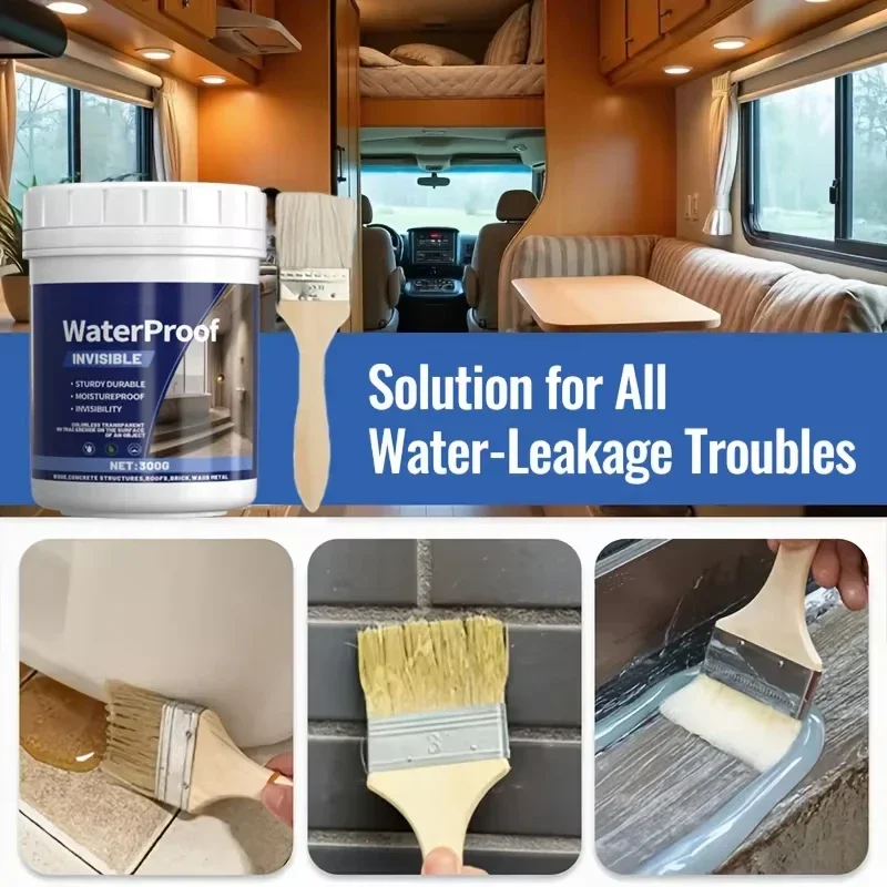 New Super Invisible Transparent Waterproof Sealant, Nano Leak-Proof Coating, Crystal Clear Sealing Glue -Once Solution The Recur