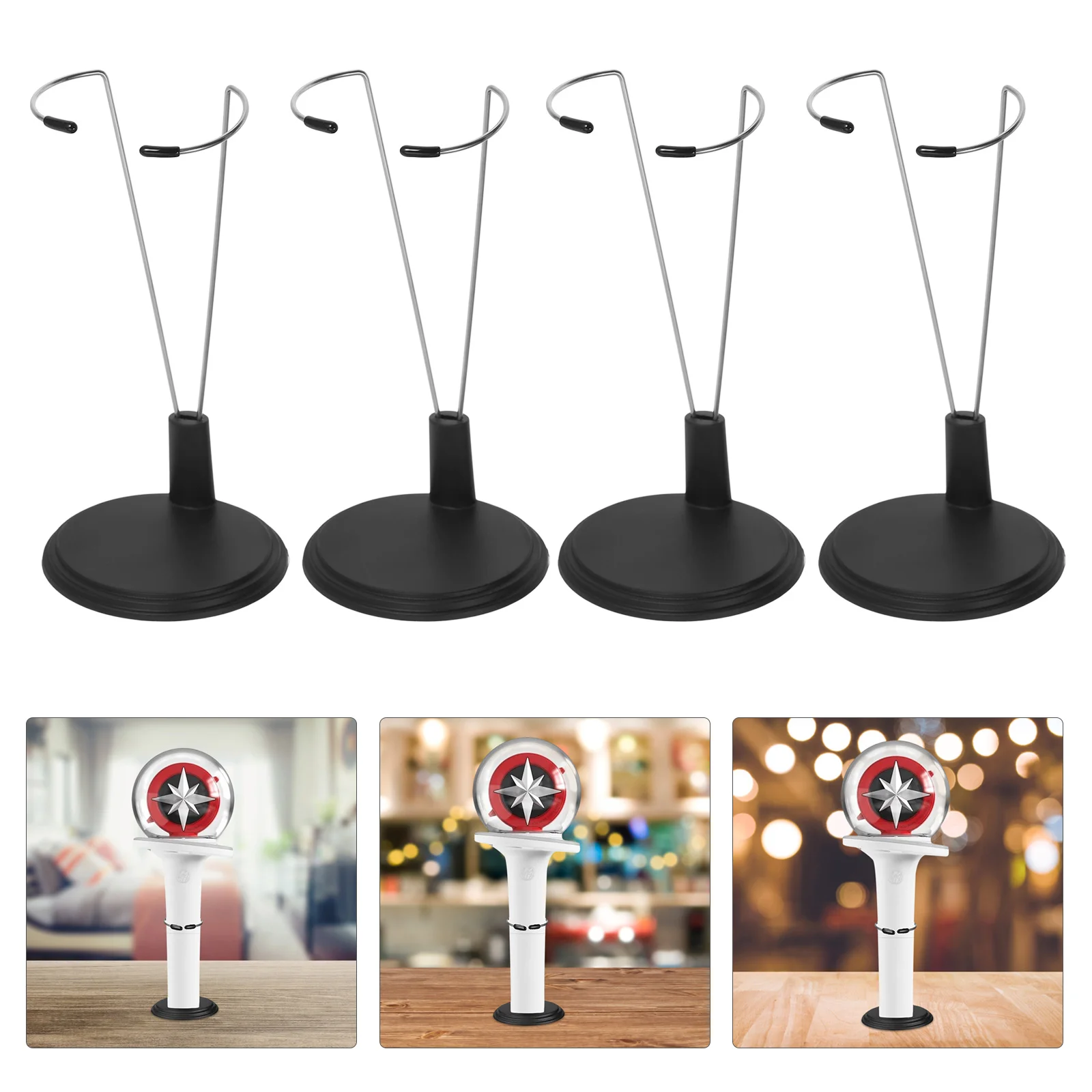 4Pcs Support Frame Lightstick Stand Holder Iron Figure Display Stand Action Figure Support Stands Toy Doll Display Rack