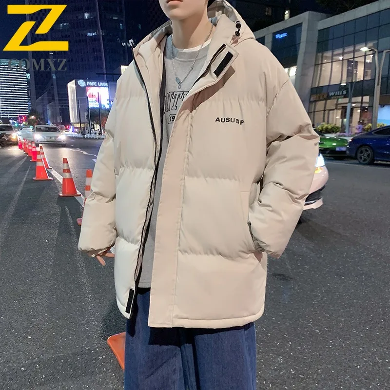 

COMXZ Men's Winter Jacket Stand Collar Ski Warm Snow Adventure Cotton Padded Jacket Street Look Windproof Design Padding Coat