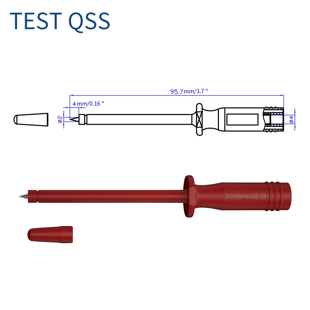 Imagem -03 - Qss Peças Pino de Teste Pontas de Ponta de Prova de Teste de mm Conector Elétrico mm Fêmea Banana Plug Agulha Multi-metro Q.30016