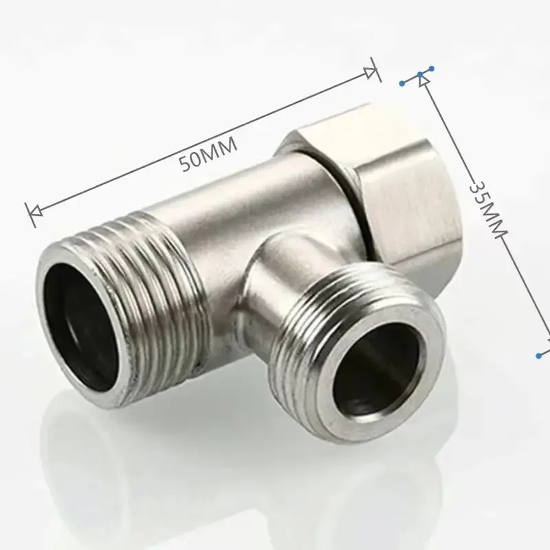 304 stainless steel three-way 4-inch DN15 diverter with one-way two outlets and external threaded connectors