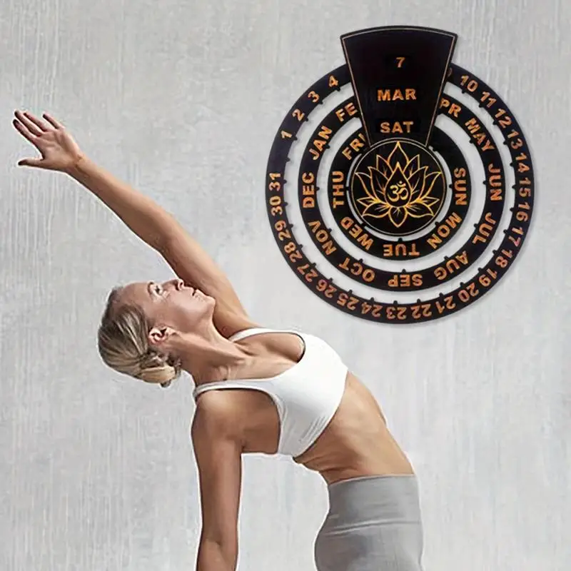 تقويم خشبي مستمر ، قرص دوار ، تقويم مكتب ، عرض التاريخ ، ديكور لغرفة النوم والمعيشة