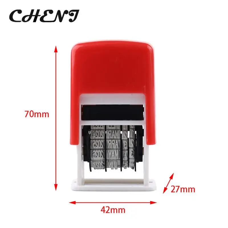 Mini Self-Inking Selos para DIY, Handle Conta Data Stamps, Stamping Mud Set, Material de Escritório, Emboss