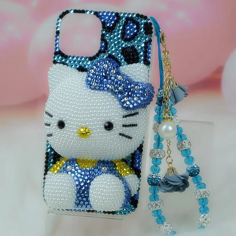 Kawaii حجر الراين بلينغ كريستال قضية الهاتف سلسلة آيفون 16 12 13 14 15Pro ماكس X Xs Xr 7 8 زائد Se 2 3 10 الفتاة هدية الكرتون