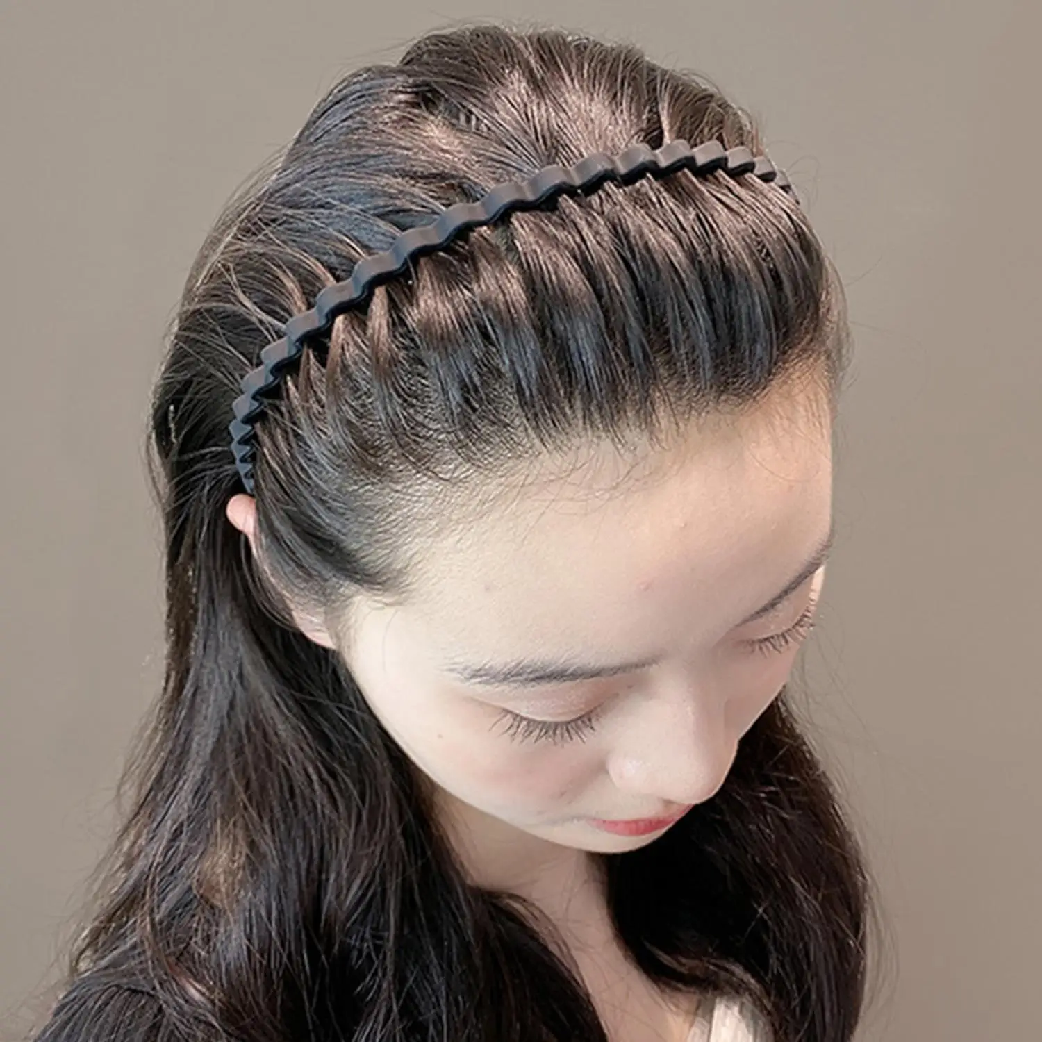 

Черные повязки на голову, нескользящая повязка для спорта на открытом воздухе для женщин и мужчин, простой волнистый обруч для волос, головной убор, аксессуары для волос