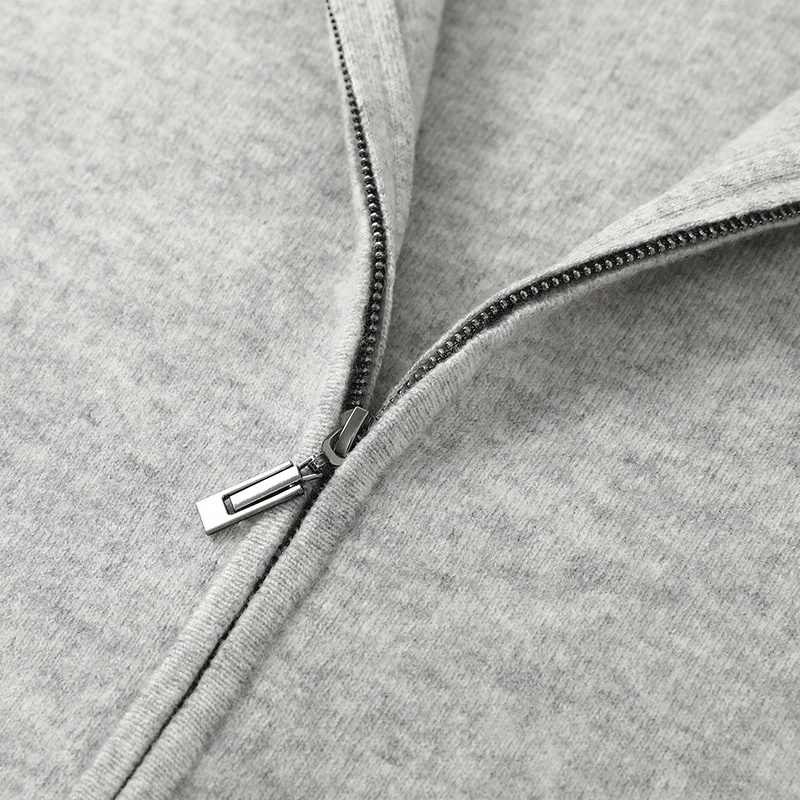 DjzDsm nuevo Otoño Invierno 100% prendas de punto de lana merina suéter con cremallera para hombres cárdigan grueso ropa Casual suave cálida Tops de moda