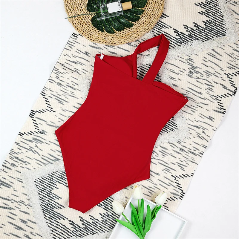 One Shoulder Swimsuit Women Swimwear 2025 Sexy Bikinis Female Y2k Hollow Out Swim Suits Bodysuit Bathing Suit Beachwear Clothes