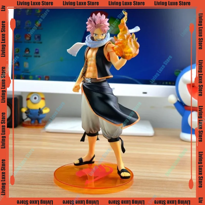 23cm Anime Fairy Tail Etherious Natsu Dragneel Replacement Hand Flame Special Effects Part Standing Model Toy Gift Action Figure