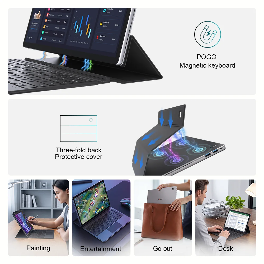 Ninkear S13 Neo 2-in-1 Laptop Tablet, 13-Inch 3K IPS 3:2 Display, Intel N150, Magnetic Detachable Keyboard, All-Day Battery, Versatile Connectivity, AI-Ready for Work, Study and Travel
