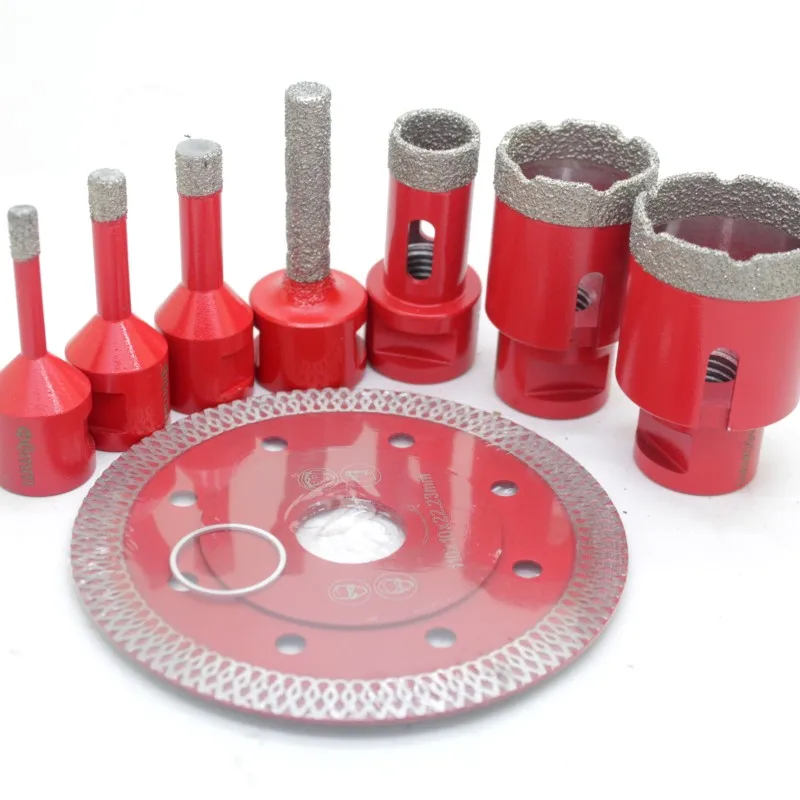 9PCS M14 Thread Opener Dry Diamond Drilling Cutting Grinding Ceramic Tile Saw Blade Granite Marble Drill Bits Tiles Crowns