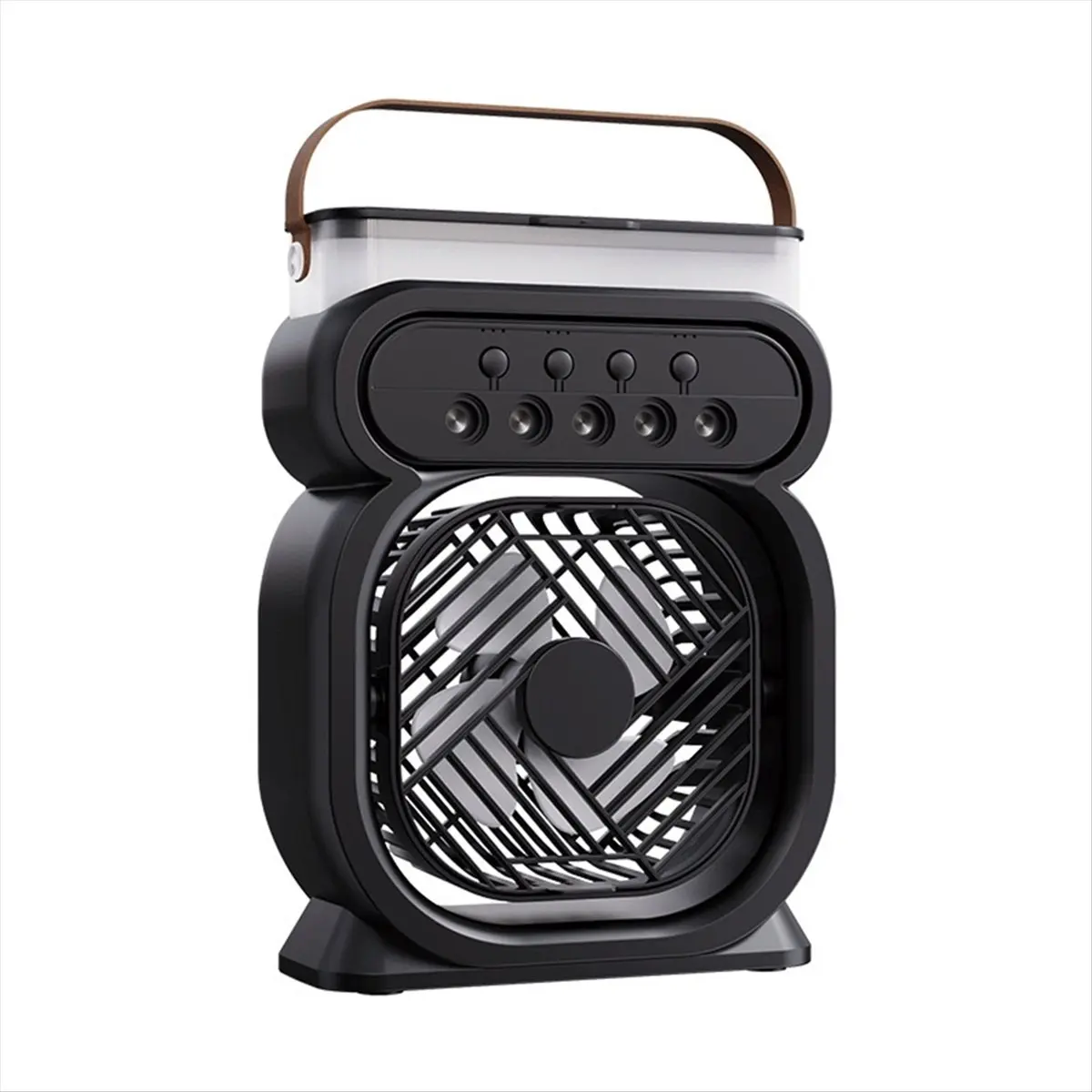 جديد 3 في 1 مروحة مكيف الهواء المنزلية الصغيرة مبرد الهواء LED ضوء الليل المرطب تعديل الهواء مروحة مكتب مروحة سوداء