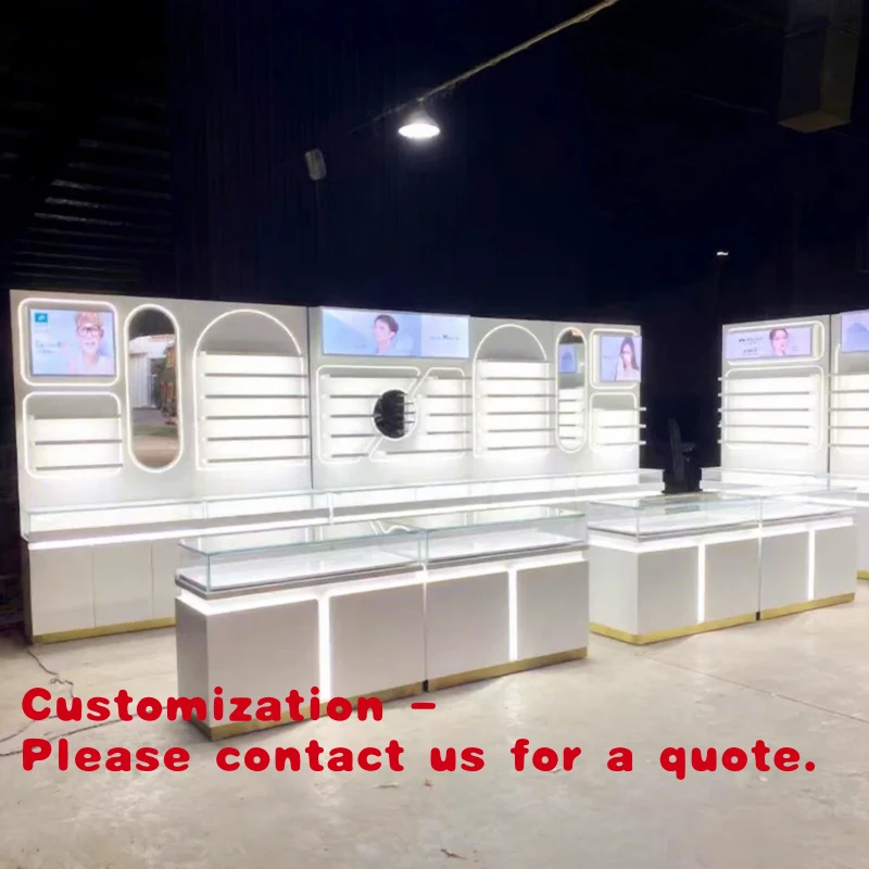 custom.Optical Store Furniture Glasses Display Cabinet Sunglass Stand Display Showcase with Led Light Optical Shop Display Shelf
