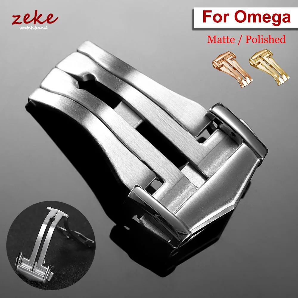 

For Omega Stainless Steel Deployment Clasps Polished Matte Folding Watch Buckle 18mm 20mm for Omega Seamaster Watchband Button