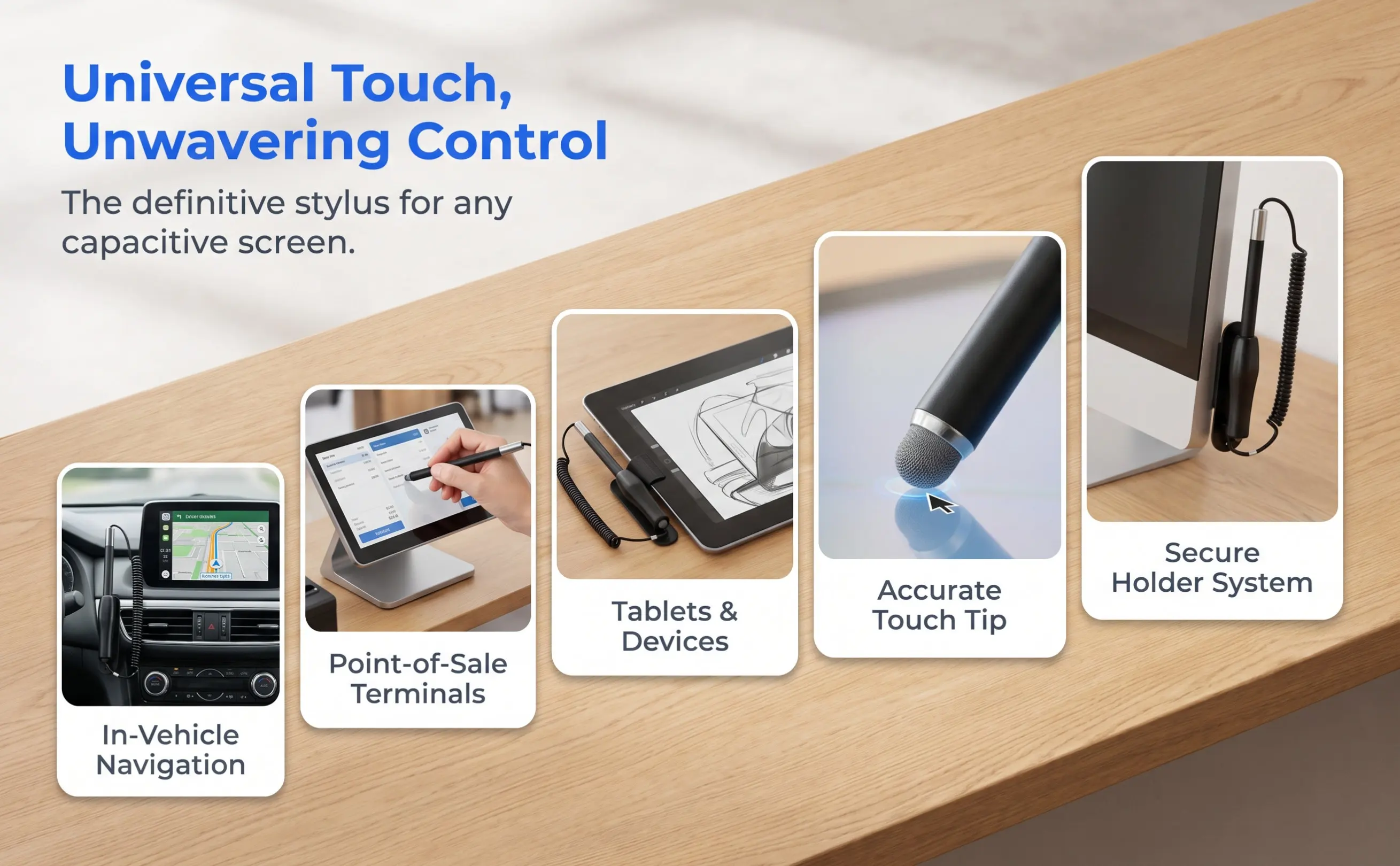 Retractable Capacitive Stylus Pen Multifunctional Spring Base Holder Included Smooth Writing Touchscreen Pen for Tablet