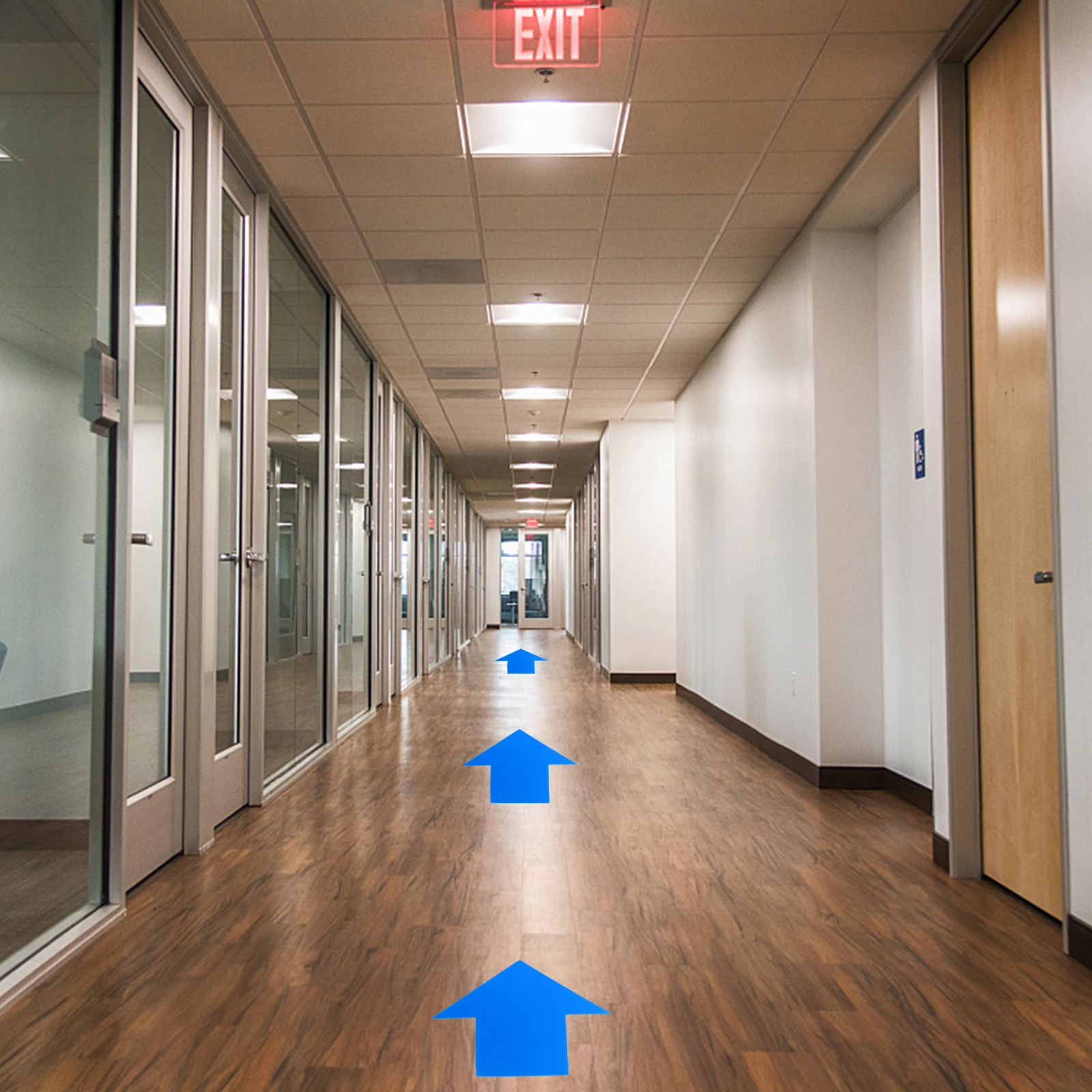 12pcs Blue Directional Arrow Floor Stickers Removable Traffic Guidance Warning Sign Sticker For Indoor Outdoor Social Distancing