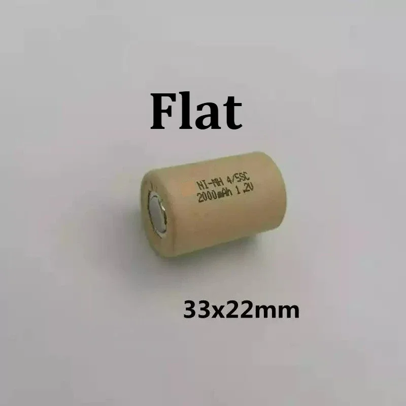 [NEW]  2PCS 4/5SC 1.2V 2500mAh for Electric Drill Screwdriver Flat and Weld Leg Ni-MH Rechargeable High Capacity Single Battery