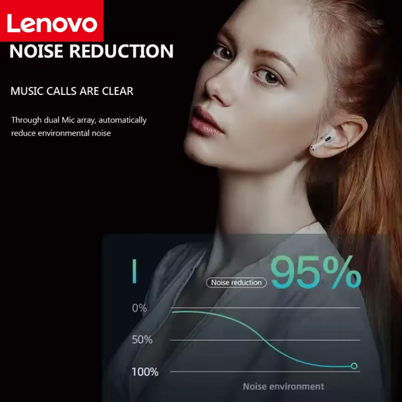 سماعات لينوفو TWS اللاسلكية بلوتوث داخل الأذن هاي فاي ستيريو بلوتوث إلغاء الضوضاء سماعة أذن رياضية صغيرة للألعاب