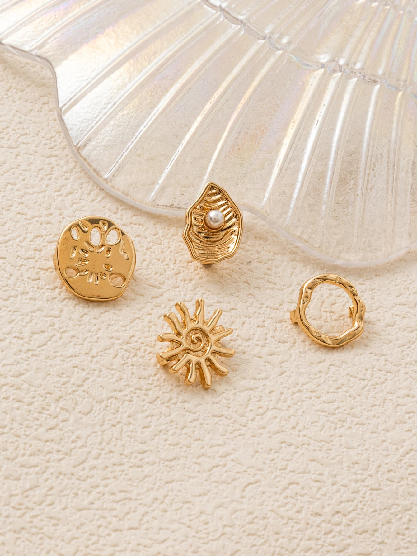 Modischer, neuer Stil: Runde, perlenförmige Sonnenschalen-Anhänger für DIY-Schmuck – Detail 2