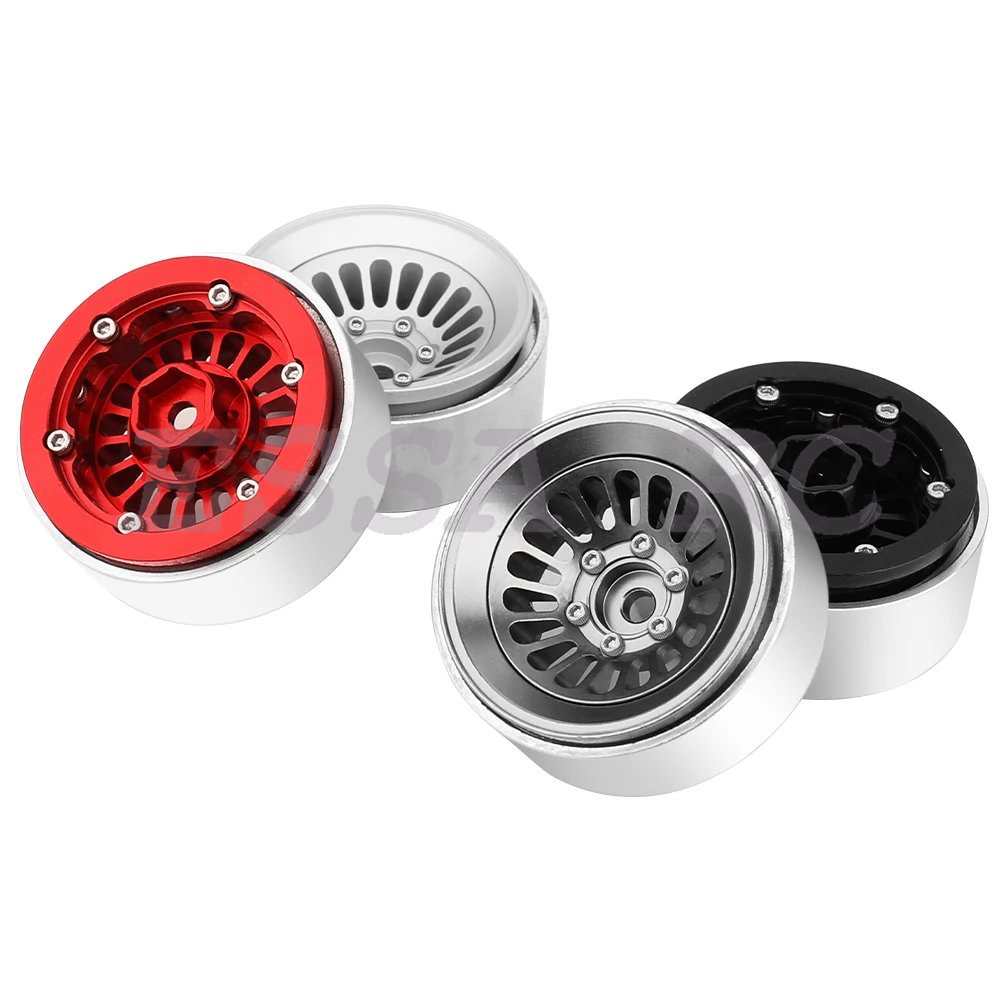 4pcs 1.3 Inch Aluminum Alloy SCX24 Beadlock Wheel for 1/24 Axial 90081 C10 AX24 1/18 TRX4m RC Crawler Car Upgrade Parts